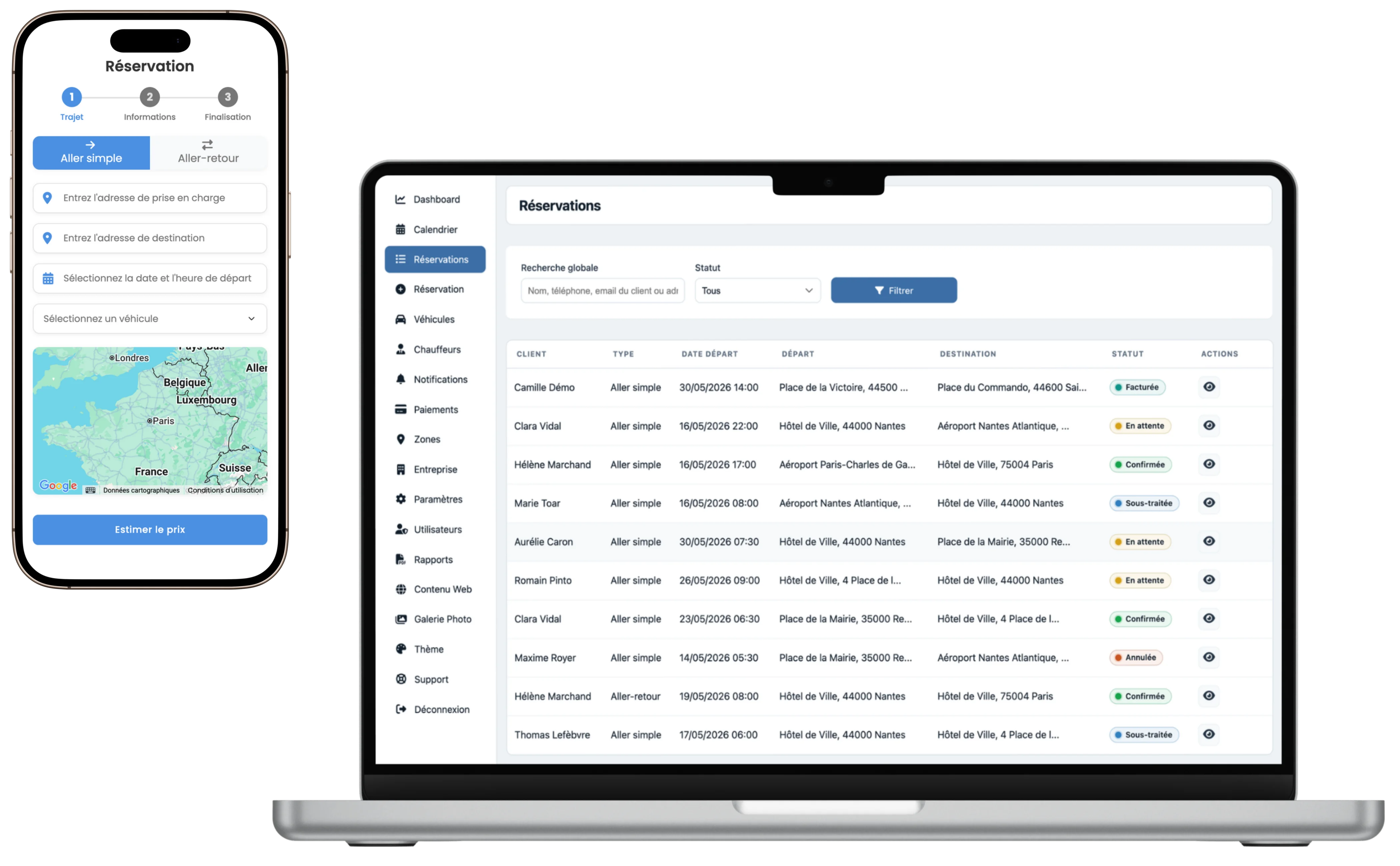Dispatch taxi PlanYourDrive - attribution des courses